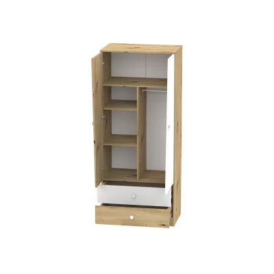 Studentský nábytek s postelí 90x200 CHIMA 2 - dub artisan / bílý / šedý