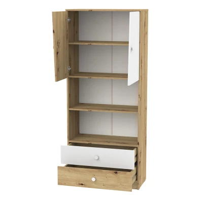 Studentský nábytek s postelí 90x200 CHIMA 2 - dub artisan / bílý / šedý