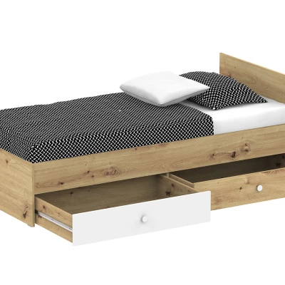 Studentský nábytek s postelí 90x200 CHIMA 2 - dub artisan / bílý / šedý