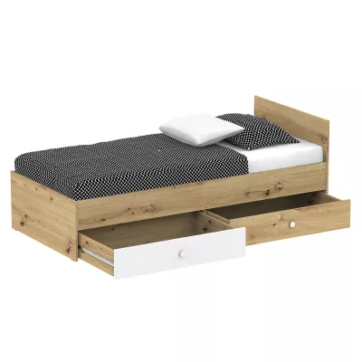 Studentský nábytek s postelí 90x200 CHIMA 2 - dub artisan / bílý / šedý