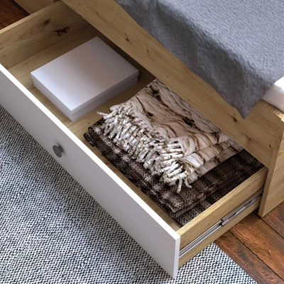 Studentský nábytek s postelí 90x200 CHIMA 2 - dub artisan / bílý / šedý