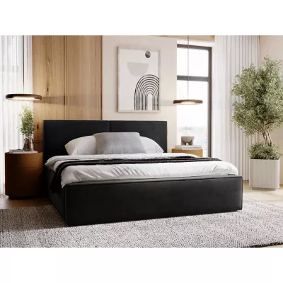 Dvoulůžková postel s úložným prostorem 200x200 LAMESA - černá