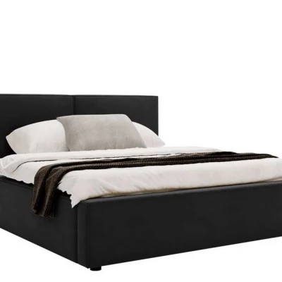 Dvoulůžková postel s úložným prostorem 200x200 LAMESA - černá