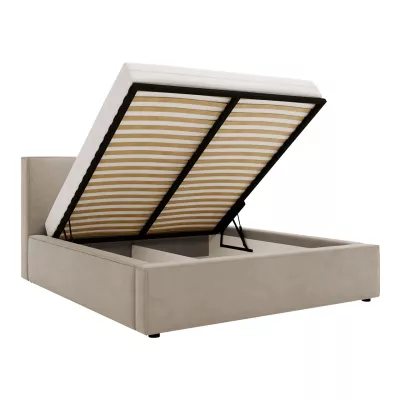 Dvoulůžková postel s úložným prostorem 200x200 LAMESA - černá