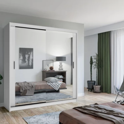 Zrcadlová šatní skříň 203/62 KAILAN - bílá