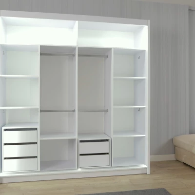 Zrcadlová šatní skříň 203/62 KAILAN - bílá