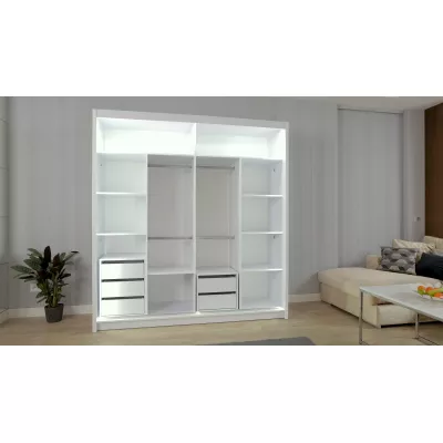 Zrcadlová šatní skříň 203/62 KAILAN - bílá