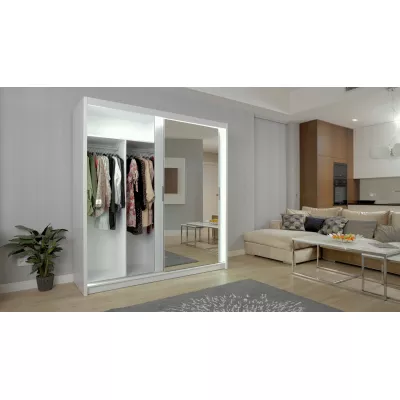 Zrcadlová šatní skříň 203/62 KAILAN - bílá