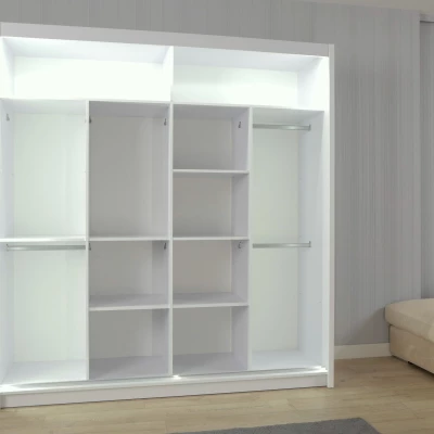 Zrcadlová šatní skříň 203/62 KAILAN - bílá