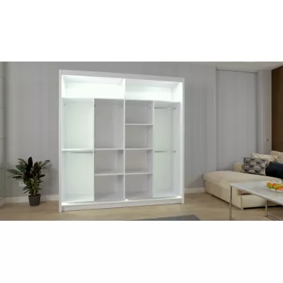 Zrcadlová šatní skříň 203/62 KAILAN - bílá