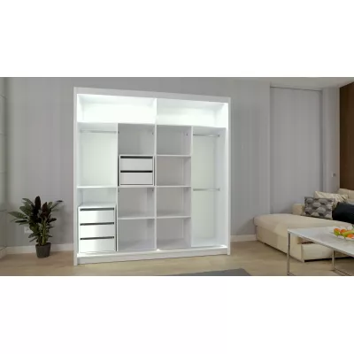 Zrcadlová šatní skříň 203/62 KAILAN - bílá