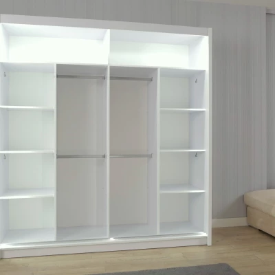 Zrcadlová šatní skříň 203/62 KAILAN - bílá