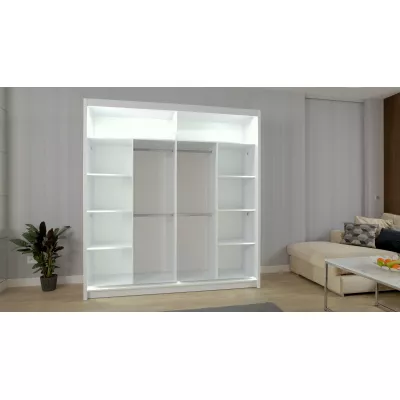 Zrcadlová šatní skříň 203/62 KAILAN - bílá