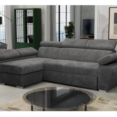 Rozkládací rohová sedací souprava ORITUKO - ocelová, levý roh