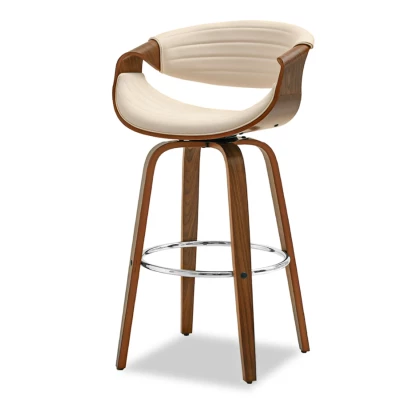 Designová barová židle SAROLTA - ořech / krémová 1