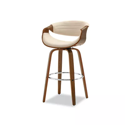 Designová barová židle SAROLTA - ořech / krémová 1