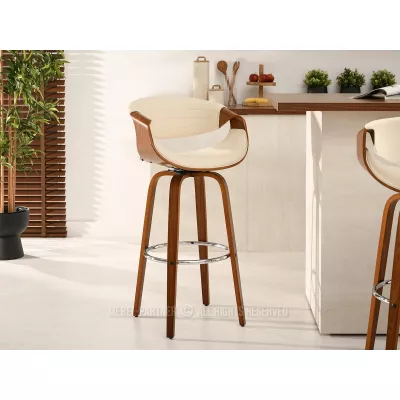 Designová barová židle SAROLTA - ořech / krémová 1