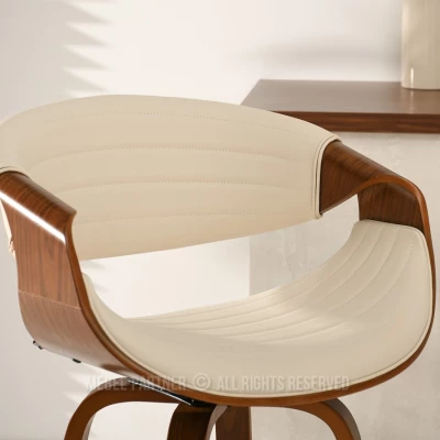 Designová barová židle SAROLTA - ořech / krémová 1