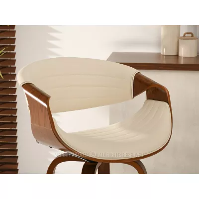 Designová barová židle SAROLTA - ořech / krémová 1