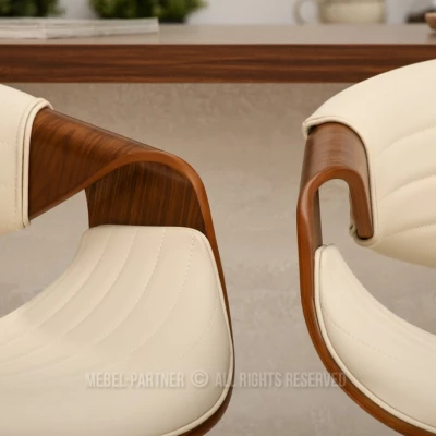 Designová barová židle SAROLTA - ořech / krémová 1