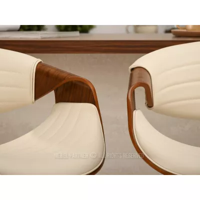 Designová barová židle SAROLTA - ořech / krémová 1