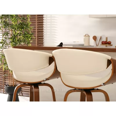 Designová barová židle SAROLTA - ořech / krémová 1