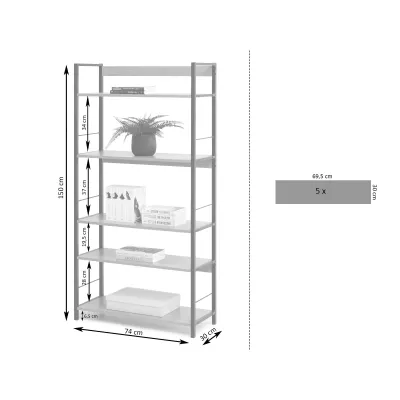 Policový regál AUSEL - dub / černý