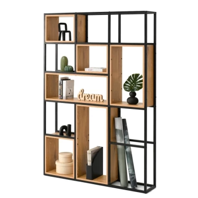 Policový regál GAREK - dub / černý