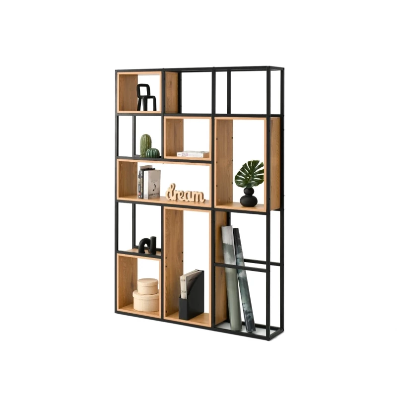 Policový regál GAREK - dub / černý