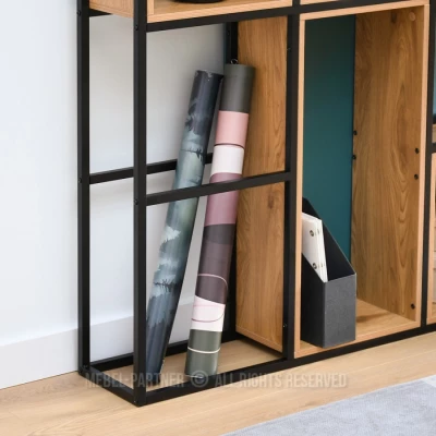 Policový regál GAREK - dub / černý