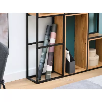 Policový regál GAREK - dub / černý