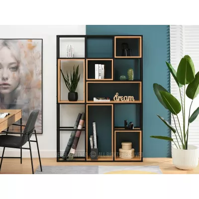 Policový regál GAREK - dub / černý