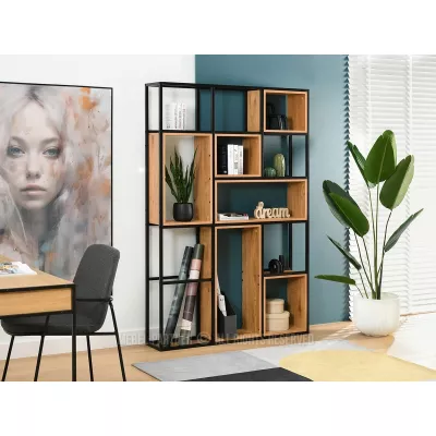 Policový regál GAREK - dub / černý