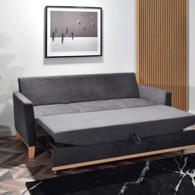 Rozkládací pohovka NOHEMA - grafitová / dub