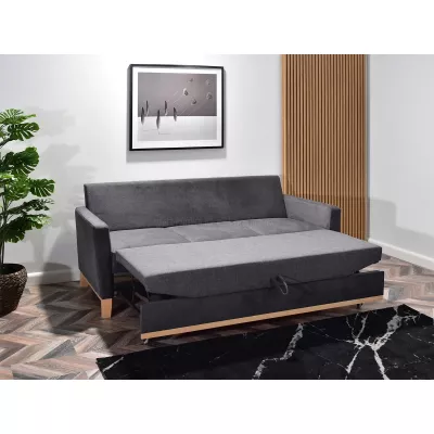 Rozkládací pohovka NOHEMA - grafitová / dub