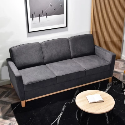 Rozkládací pohovka NOHEMA - grafitová / dub