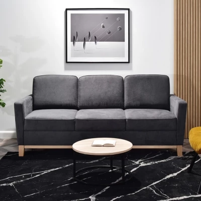 Rozkládací pohovka NOHEMA - grafitová / dub