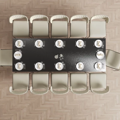 Rozkládací jídelní stůl 180(260) EVONY - antracitový / černý