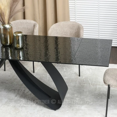 Rozkládací jídelní stůl 180(260) EVONY - antracitový / černý