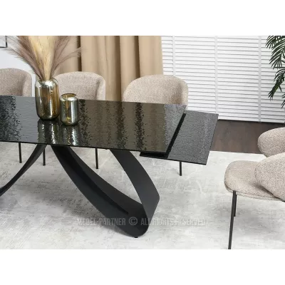 Rozkládací jídelní stůl 180(260) EVONY - antracitový / černý