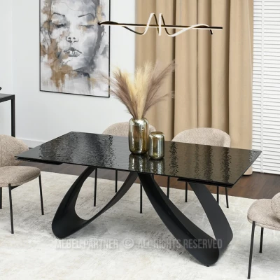 Rozkládací jídelní stůl 180(260) EVONY - antracitový / černý