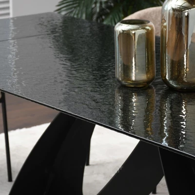 Rozkládací jídelní stůl 180(260) EVONY - antracitový / černý