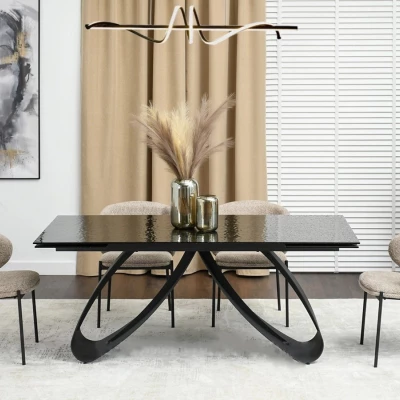 Rozkládací jídelní stůl 180(260) EVONY - antracitový / černý