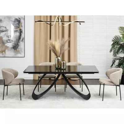 Rozkládací jídelní stůl 180(260) EVONY - antracitový / černý