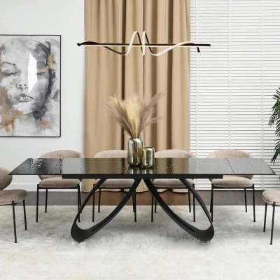 Rozkládací jídelní stůl 180(260) EVONY - antracitový / černý