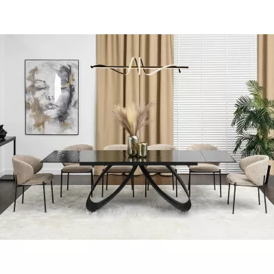 Rozkládací jídelní stůl 180(260) EVONY - antracitový / černý