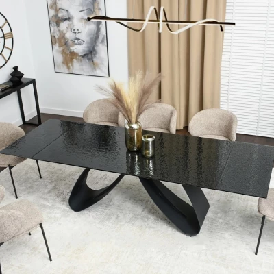 Rozkládací jídelní stůl 180(260) EVONY - antracitový / černý