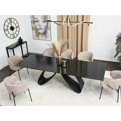 Rozkládací jídelní stůl 180(260) EVONY - antracitový / černý