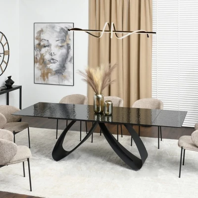 Rozkládací jídelní stůl 180(260) EVONY - antracitový / černý