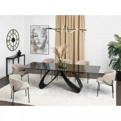 Rozkládací jídelní stůl 180(260) EVONY - antracitový / černý